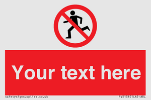 Custom No Running Sign